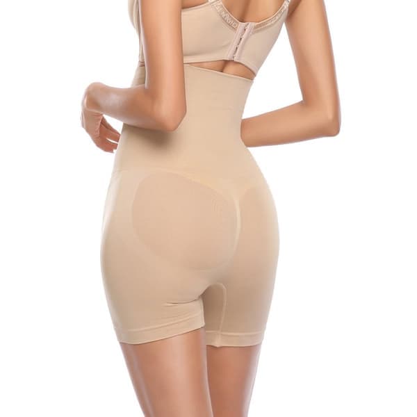 Shapewear Shorts, Høy Midje - Beige