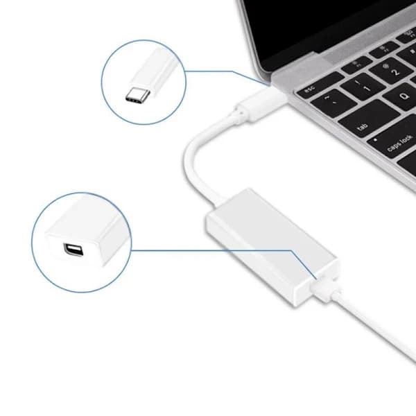 QU-Thunderbolt 3 (USB-C) - Thunderbolt 2 -sovitin, A