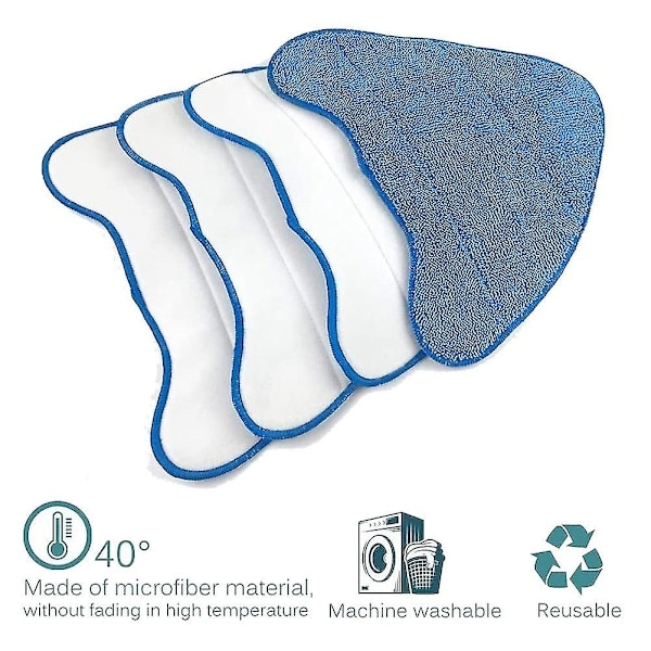 \"QD\" 8-pak Erstatnings dampmoppe rengøringspuder til Vax S85-CM damp mikrofiber rengøringsmoppepuder ren