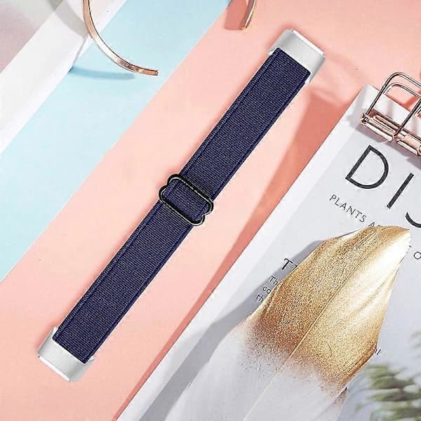 Blødt justerbart nylon-erstatningsarmbånd til Fitbit Luxe - Multifarvet mørkeblå