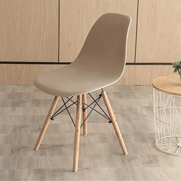 QD-(Beige, 1 st) Skandinaviska stolsöverdrag stretch sammet lyx