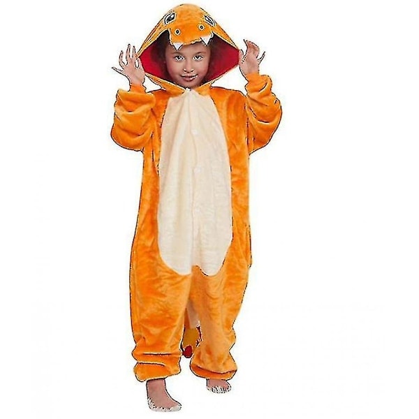 [QD] Lasten Haalarit Puku Eläin Onesie Yöpaita Pyjama Hupparit Yöasut Cosplay Karnevaali Puku Joulu Halloween (charmander 130cm)..