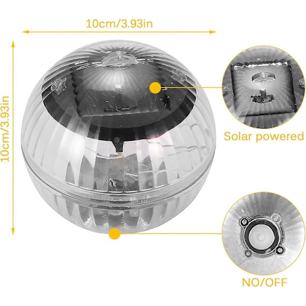 Flydende solcellelampe til dam, vandtætte poollamper havelampe pool LED-belysning damdekoration udendørs til have gårdhave swimmingpool_ufo