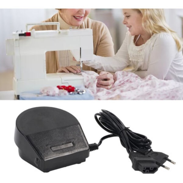 QU/Symaskinefodpedal, hesteskoformet husholdningssymaskinepedal, multifunktionel, universal, lille og følsom, 220V EU-stik