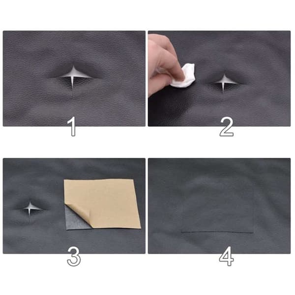 Självhäftande Läderlapp Reparationsdekor för Soffa Mörkbrun 2st 20x30cm Ark_qq