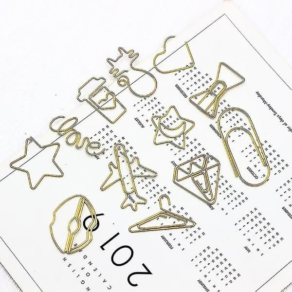 30 stk. papirclips, holdbare og rustfrie papirclips med etui - hjerte