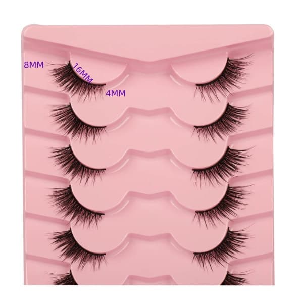 Falske øyevipper Fluffy Wispy Half Cat Eye Vipper 7 par
