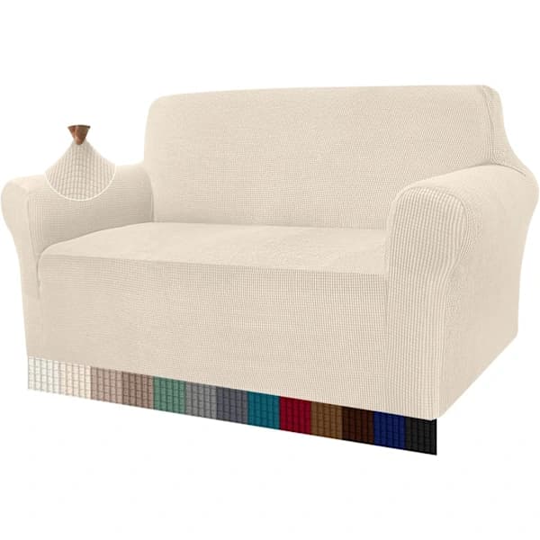 Beige 3-seters moderne sofatrekk, i Jacquard, elastisk, for