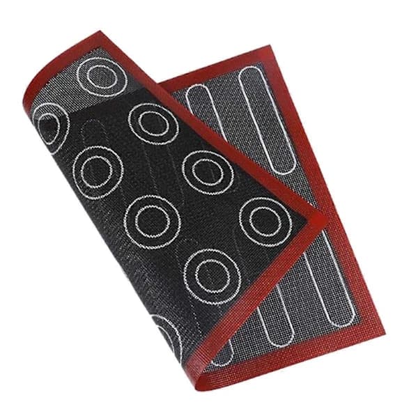 Silikon Bakeplate for Macarons, 30x40 cm, Vendbar, Trykt, Non-Stick, Perforert, Bakeplatepapir