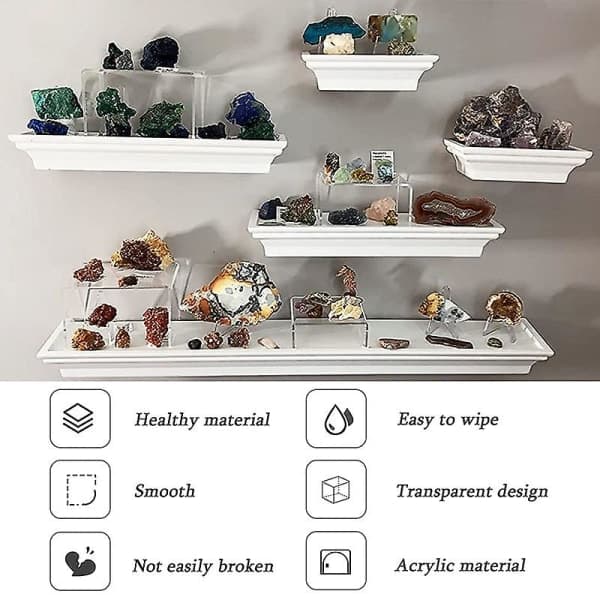 6 stk. Akryl Display Hylde Slik Dessert Samlerobjekter