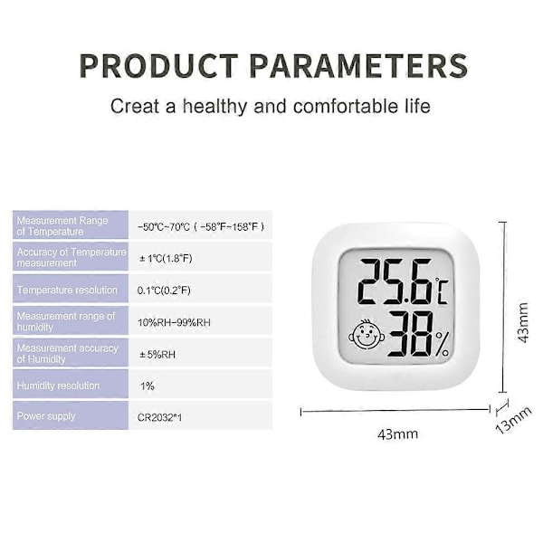 ZK-Indoor Digital Hygrometer Termometer med Mini Hög Precision Termometer