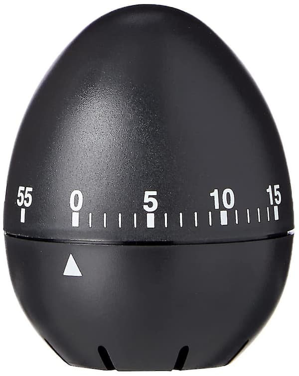 Svart Eggformet Mekanisk Kjøkkentimer