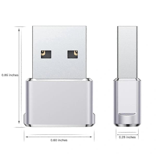 USB till USB C Adapter 3-pack, Typ C Hona till USB A Hane Konverterare