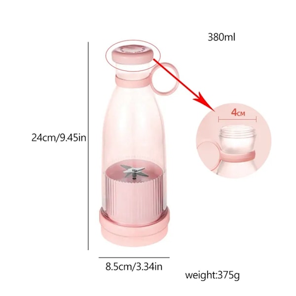 QU.Uppladdningsbara Mixers Färsk Frukt Juicers USB Portabel Juiceflaska Mini Snabb Elektrisk Blender Smoothie Ismaskin