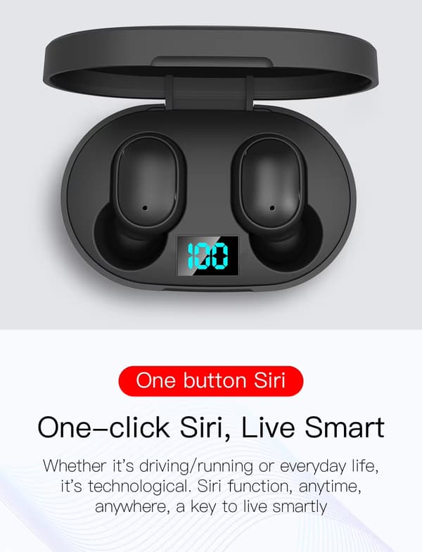 QU-TWS E6S LED-näytöllä Audifonos auricular inalambricos true wireless bluetooth -kuulokkeet e6s green