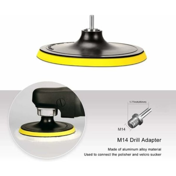 #QD#5st tao 150 mm polerhuvud + polerskiva ull polersvamp polerdyna polerdyna med M14 borr adapter för polermaskin