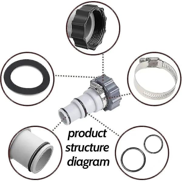 Replacement Hose Adapter for Intex A Pump, Suitable for 32 mm and 38 mm Hose