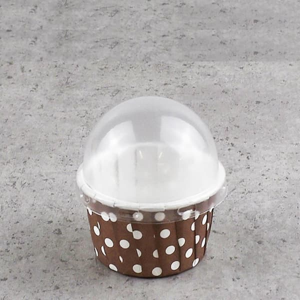 100 stk Mini Cupcake Liner Papir Runde Kageforme Muffinsforme med Låg Kaffe