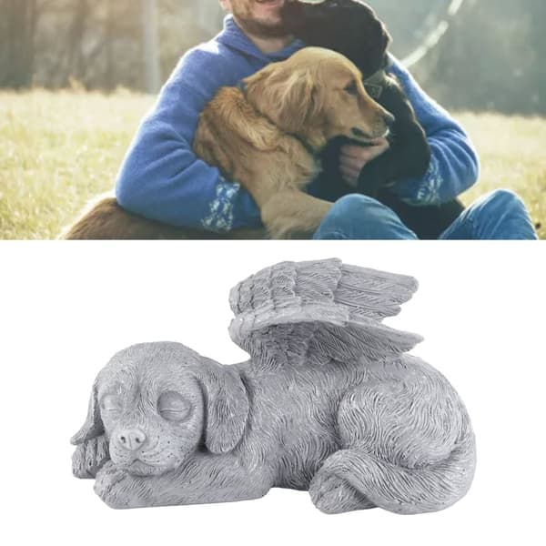 Harpiks Sovende Engel Hundehave Statue til Kæledyr Mindesten