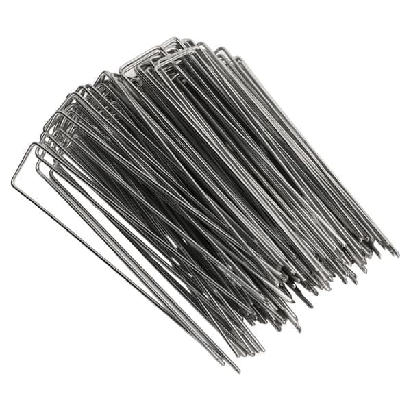 U-formede galvaniserte hagepinner - 100 pakke - 3 mm tykkelse
