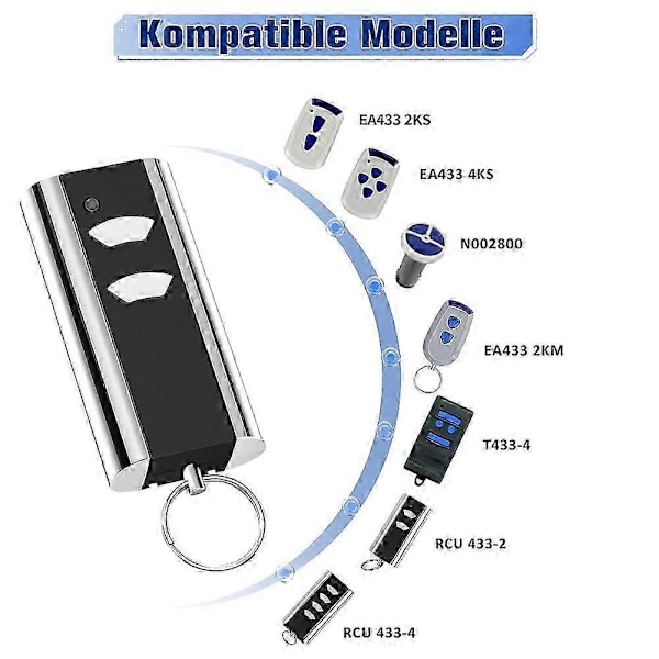 Garageportfjärrkontroll kompatibel med Entrematic RCU 433-2, kompatibel med Crawford Standard Steel 433.92 Garageportnyckel [DB] As Shown