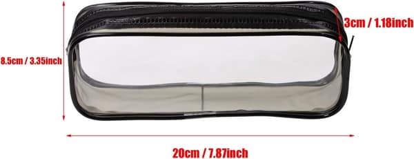4-pack Transparenta Kosmetikväskor med Dragkedja, PVC, för Toalettartiklar/Konstmaterial