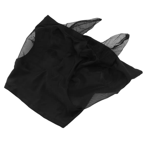 Heste flue maske med ørebeskyttelse - Åndbar & Elastisk - Sort