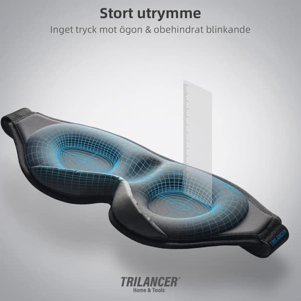 \"QD\" Innovativ Sovmask, Ljusblockerande Ögonmask för Meditation, Resor (Svart)