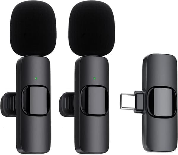 2-pack - Lavalier-mikrofon för mobil – Trådlös – USB-C