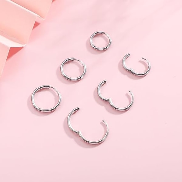 QD-316L Medicinsk Rustfrit Stål Små Øreringe 8mm 10mm 12mm Allergivenlige Tynde Øreringe til Piger