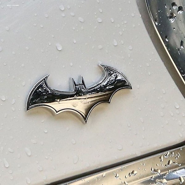3-deliga 3D-metallfladdermusbillogotypsdekaler Batman-märke bakdekaler mode