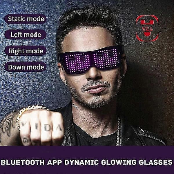 App-styrte Bluetooth LED Partybriller USB-lading Flash-briller App Control ROSA