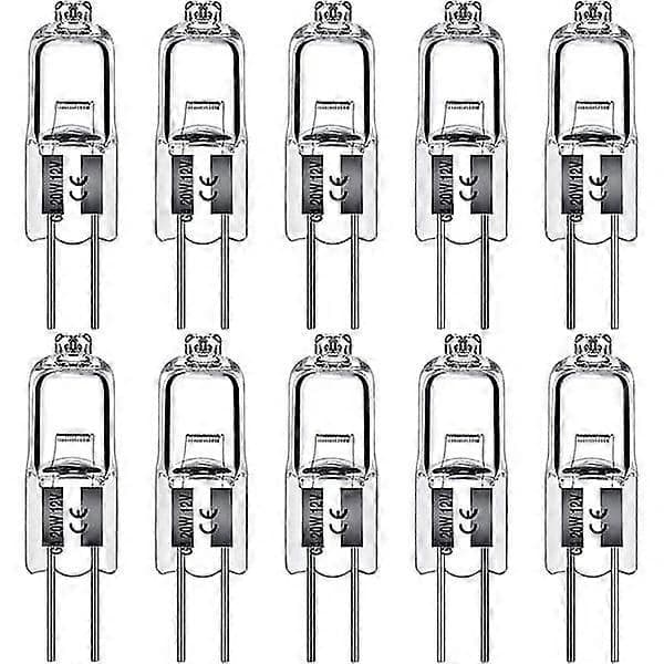 G4 halogenlampor 20W 12V - Varmvit - 10-pack