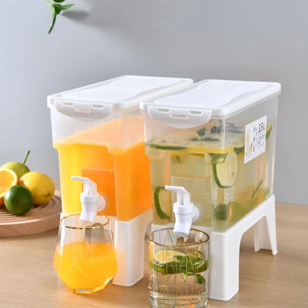 QU.3.5L Juice Lemonade Dispenser Lækagesikker Drikkevare Dispenser med Hane Juicekande Med Hane Drikkevare Flaskebeholder til Køleskab