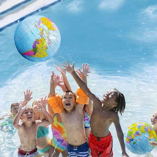 12-pack Uppblåsbara Strandbollar Storpack Jumbo 16\" Världsklot Poolleksaker Bollar for_ufo