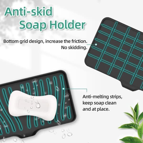 Silikon Diskbänksmatta 2-pack - Droppbricka & Torkmatta för Kök och Badrum