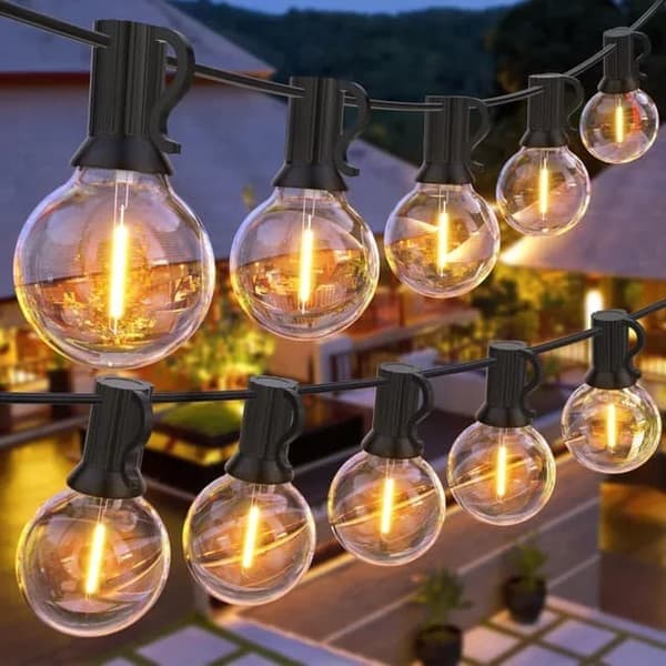 10m LED String Lights, 26 G40 Bulbs, Waterproof IP44