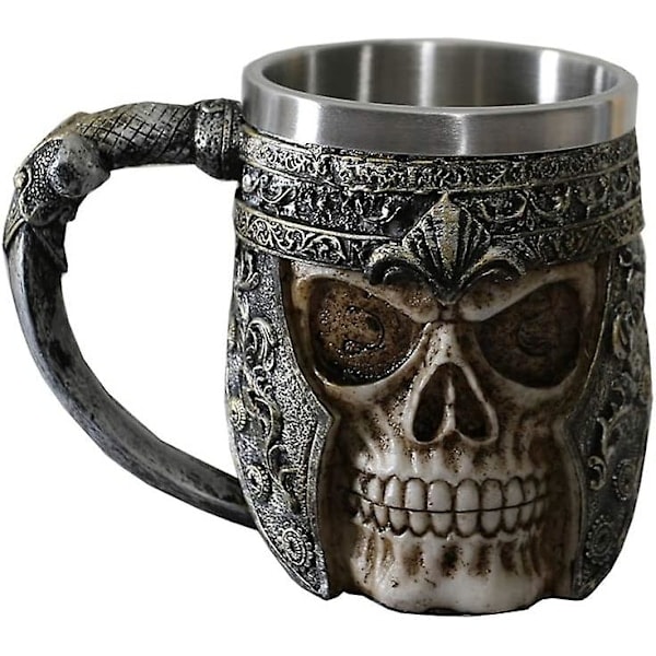 \"QD\" 500ML Kraniet Kaffekande Vikinge Kraniet Ølkrus Rustfrit Stål Foring Gave til Mænd Fars Dags Gaver
