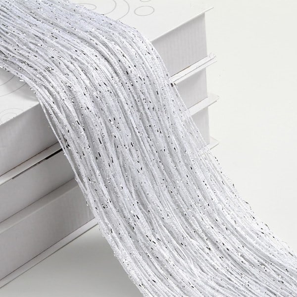 [QD] Trådgardiner Dörr Myggnät, Elegant Avdelare Toffsgardin för Heminredning, Separator för Dörrar och Fönster, Vit (100x200cm)