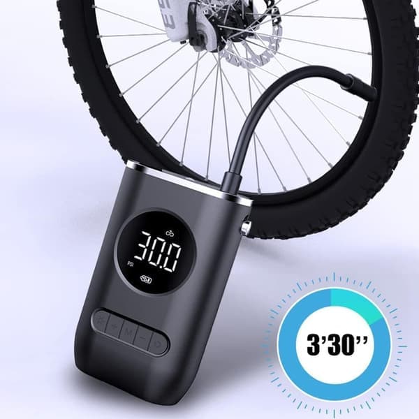 Däckpump Bärbar luftkompressor, Max 150 PSI elektrisk luftpump med Auto-Stop Design, Smart luftpump med LED-ljus, sladdlös däckpump