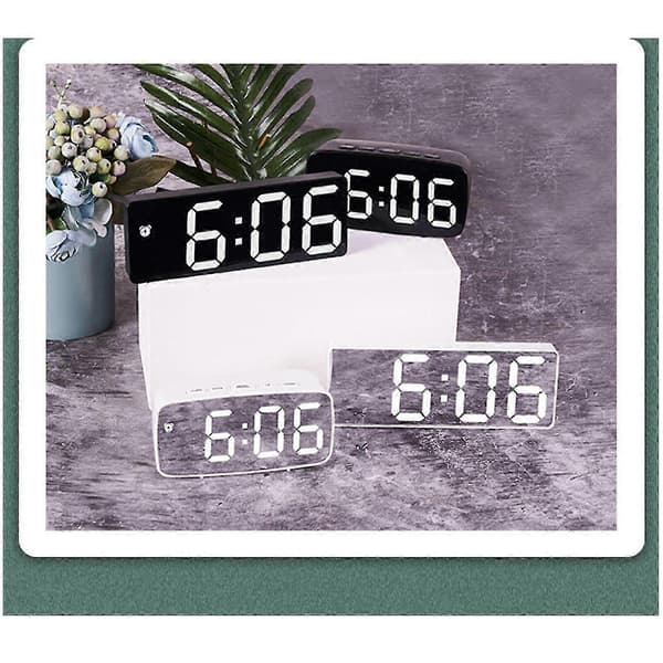LED Electronic Alarm Clock with Dual Power Supply and Voice Control - Simple Style Clock with Date, Time, Temperature, and Snooze Function Red
