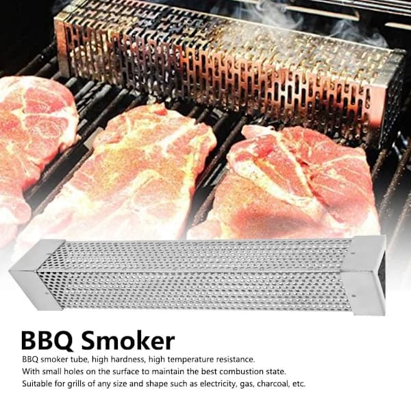 12 tommer 304 rustfritt stål BBQ røykerør grilltilbehør for elektrisk kullgrill (triangulær formet 12 tommer)