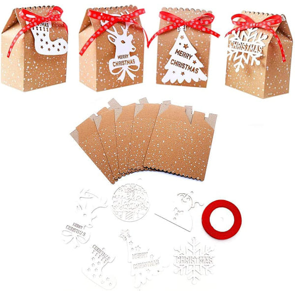 [QD] 24 stk. Julepapir Godteri Gaveesker Kraftpapir Gave Godteriposer for Julegaver