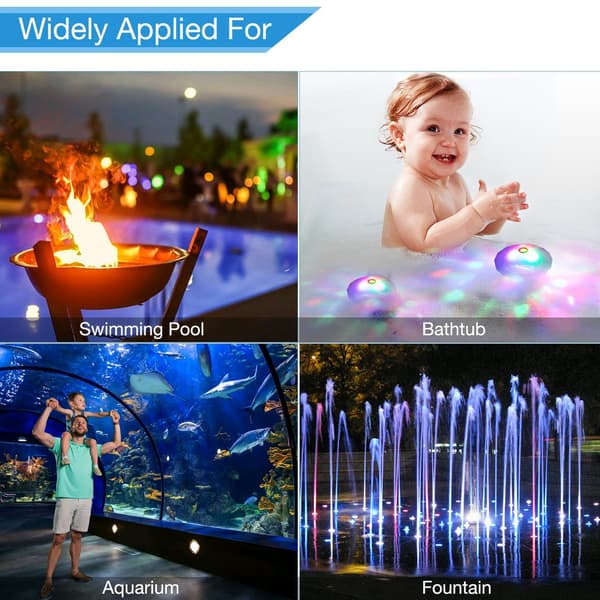 Batteridrevet flydende LED-lys til pool/dam 7 tilstande Assorterede farver (2 stk.)