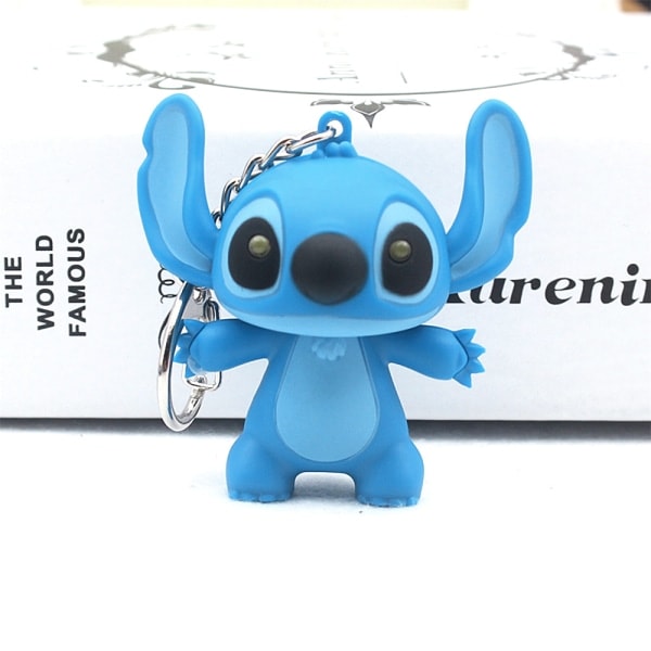 QQX.Stitch Avaimenperä Käsilaukku Heiluri LED Pari Avaimenperä Sininen