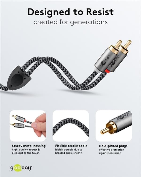 Stereo RCA-kabel, 3 m