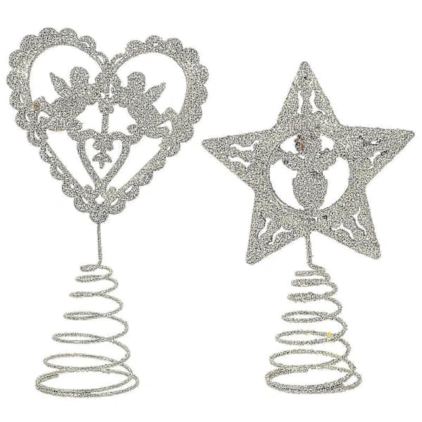 2 stk Valentinsdag Tretopp Stjerne Hjerteformet Ornament