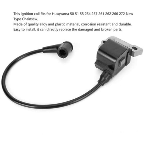 QU/Sytytyspuola yhteensopiva Husqvarna 50 51 55 254 257 261 262 266 272 -moottorisahan kanssa, korvaava sytytyspuola liitäntäjohdolla (seos ja