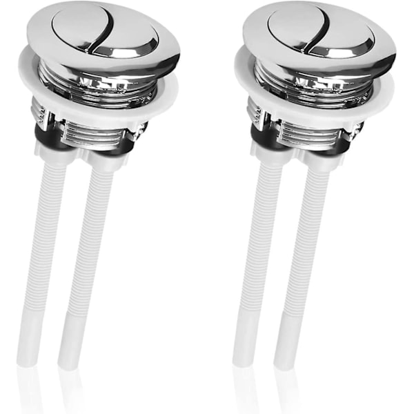 QD-1 Styck 38mm Toalett Dubbelspolning Rund Huvud Tryckknapp Elektroplätering Vattentankventil Tillbehör, Toalettillbehör för Duschrum Toalett Badrum