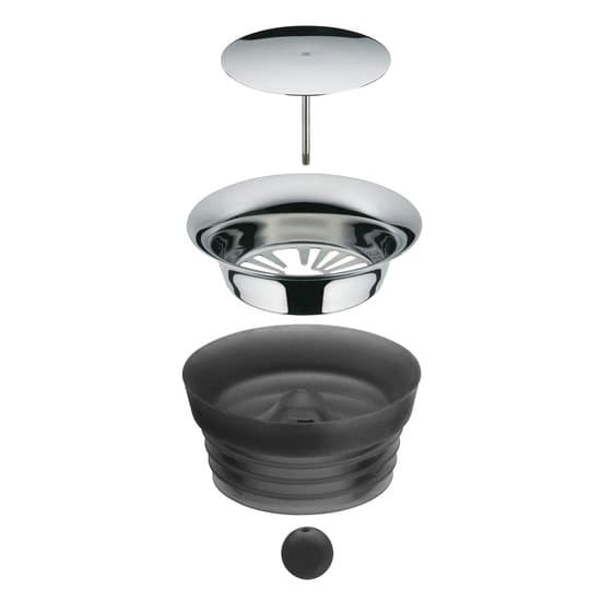 WMF Basic Glaskaraffel 1 Liter med drypfri automatisk vippelåg og si, elegant sort kande til vand, juice og frugtinfuserede drikke
